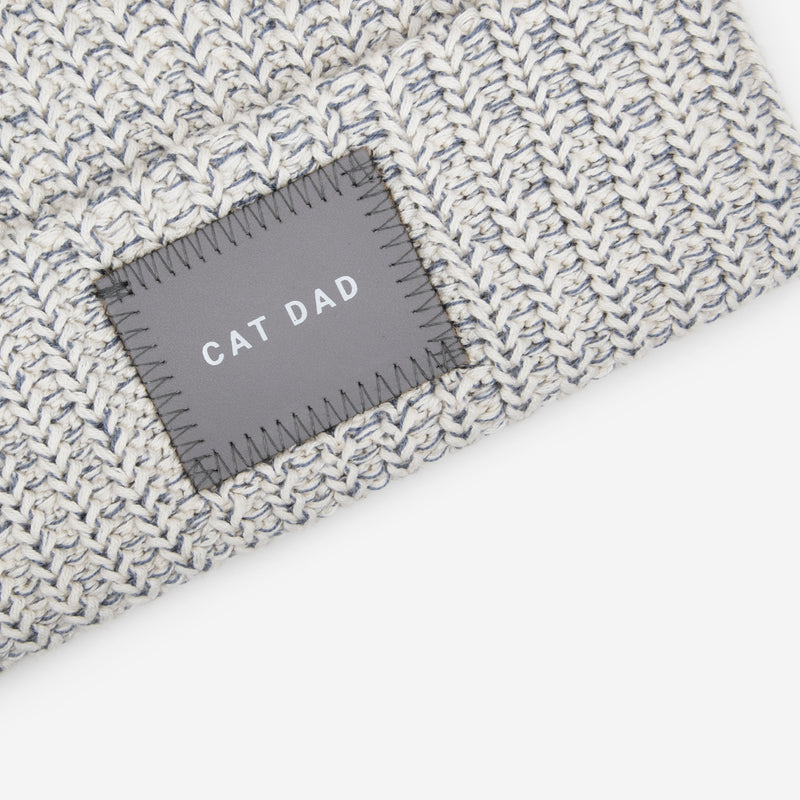 Cat Dad Gray Speckled Cuffed Beanie