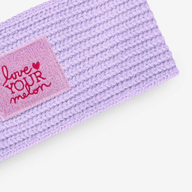 Light Purple Chenille Patch Knit Headband