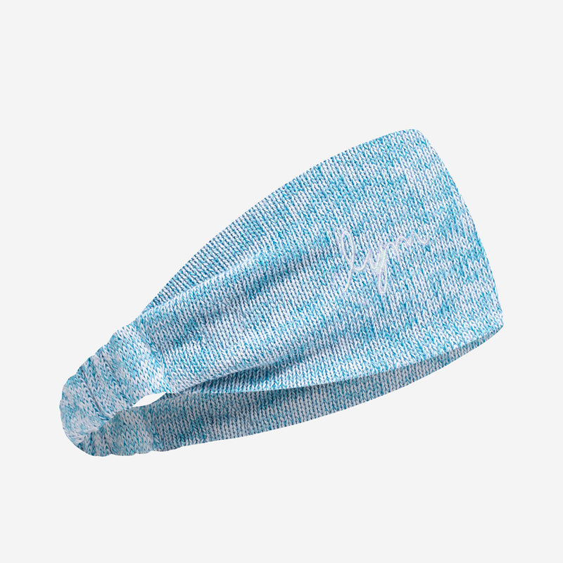 White and Cyan Speckled Hero Headband
