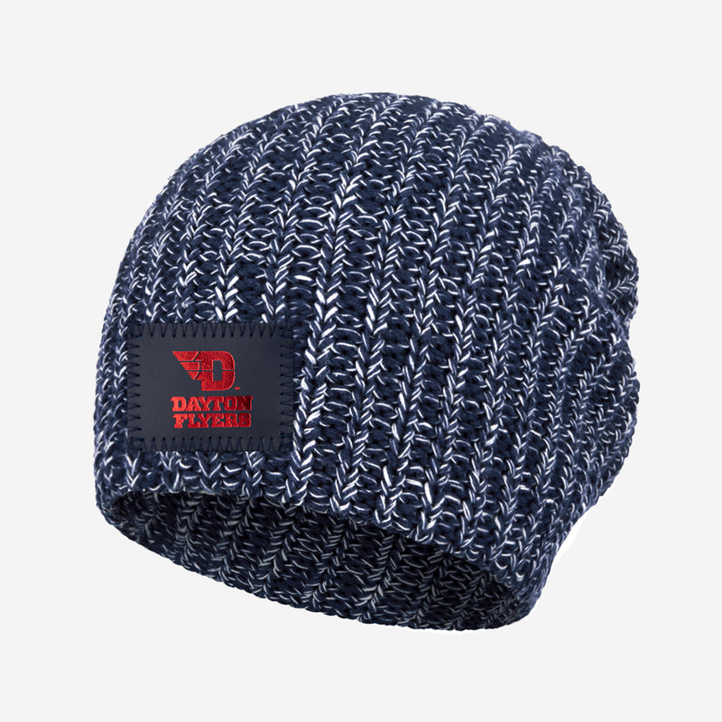 Dayton Flyers Navy and White Speckled Beanie
