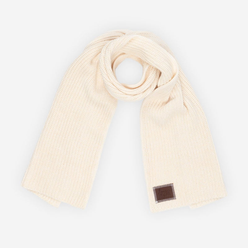White Speckled Flat Knit Scarf