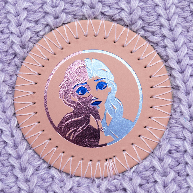 Frozen 2 Anna Light Purple and White Speckled Kids Pom Beanie