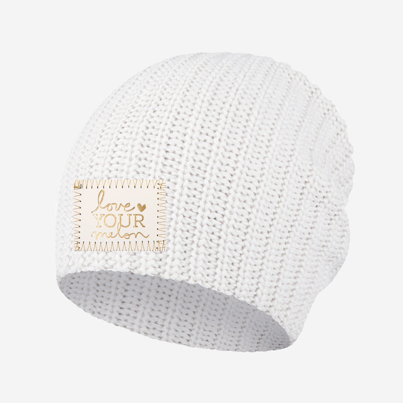 White Gold Foil and Stitching Beanie