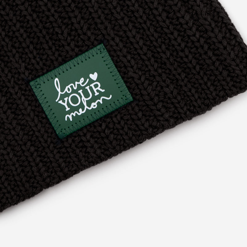 Black Beanie (Green Leather White Foil Patch)