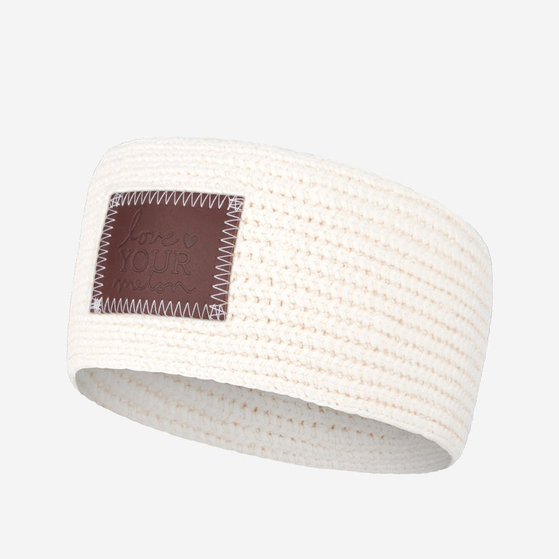 White Speckled Knit Headband