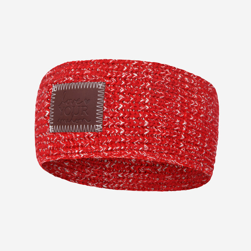 Red and White Speckled Knit Headband