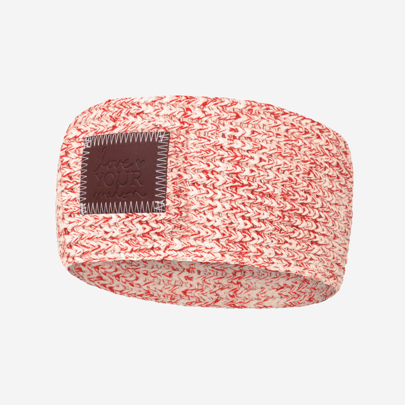 Natural and Red Speckled Knit Headband