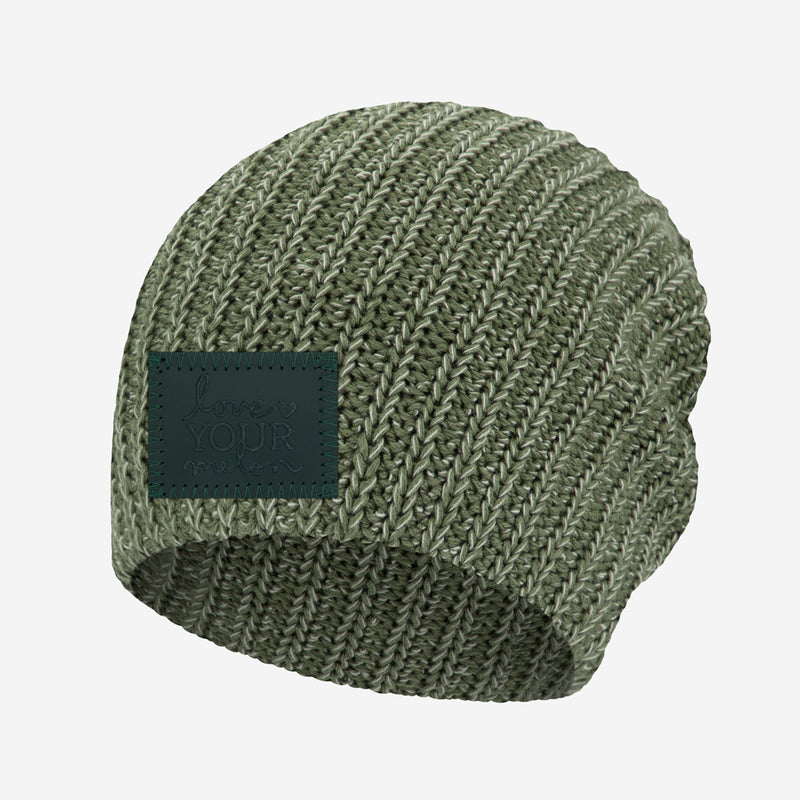 Army Green and Natural Speckled Beanie