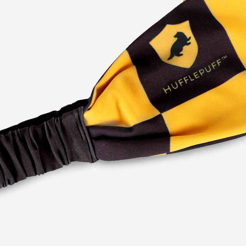 Hufflepuff™ Black and Gold Checkered Scrunch Headband