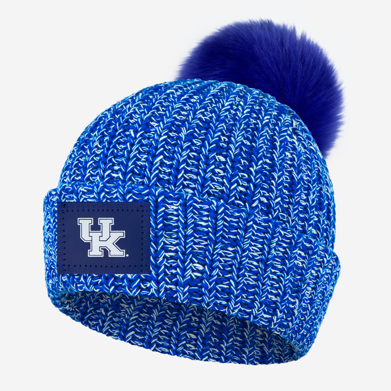 Kentucky Wildcats Royal Blue and White Speckled Pom Beanie