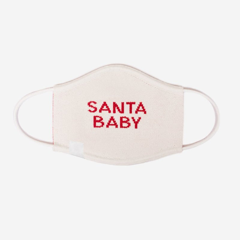 Santa Baby Natural and Red Kids Seamless 3D Knit Face Mask