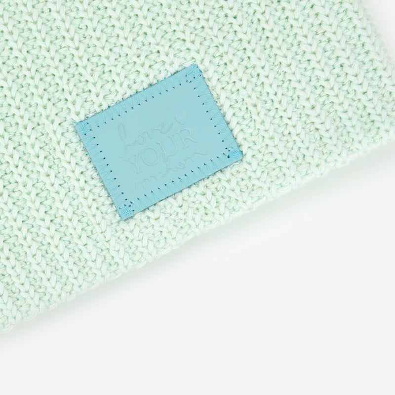 Seafoam and Natural Speckled Beanie
