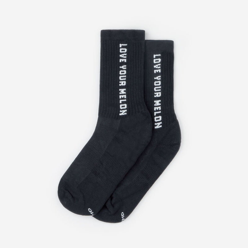 Dark Charcoal Logo Crew Knit Socks