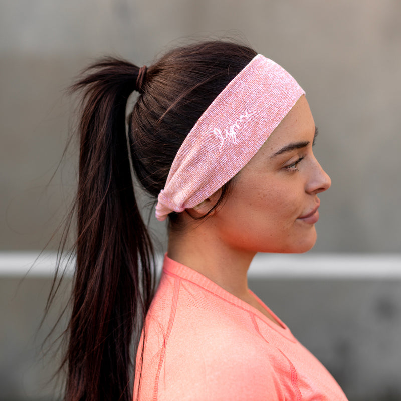 White and Coral Speckled Hero Headband