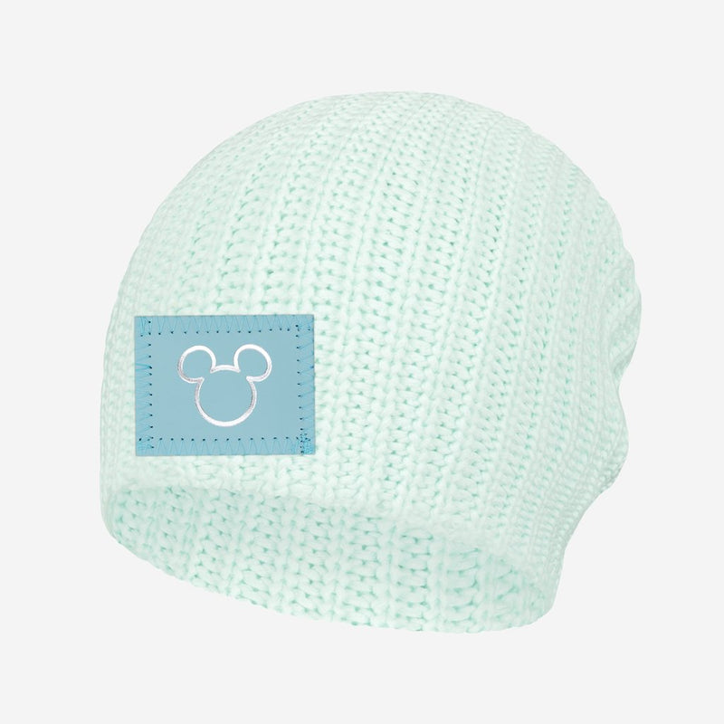 Mickey Mouse Silver Foil Outline Seafoam Beanie