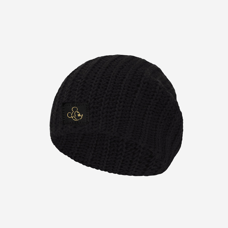 Mickey Mouse Black Gold Foil Face Outline Baby Beanie