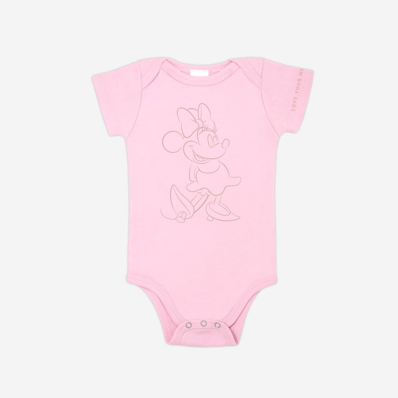 Minnie Mouse Rose Gold Minnie Blush Short Sleeve Baby Bodysuit