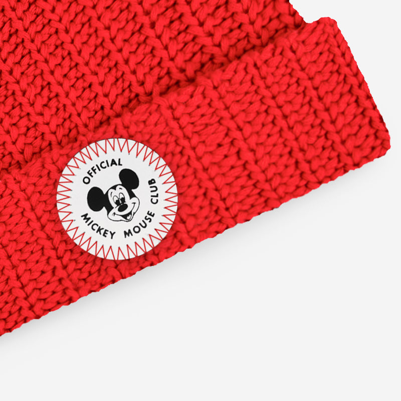 Mickey Mouse Club Adult Red Double Pom Beanie