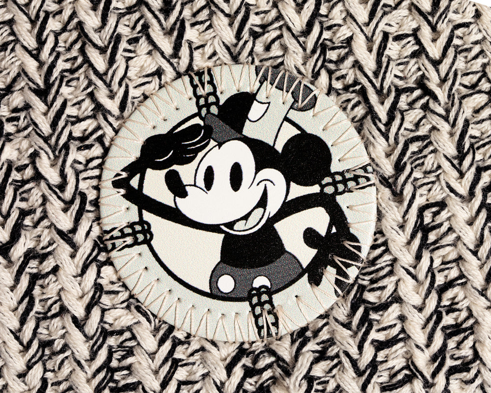 Mickey Mouse Disney 100th Black Speckled Double Pom Beanie