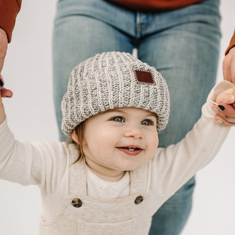Toddler Gray Speckled Cuffed Beanie