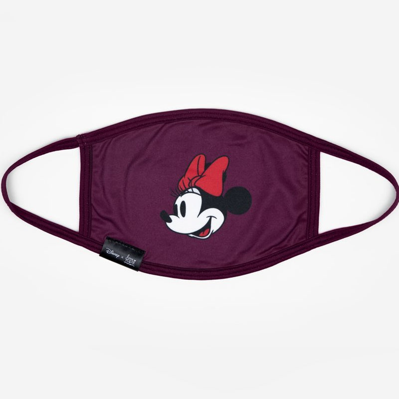 Minnie Mouse Adult Reusable Dual Layer Burgundy Cloth Face Mask