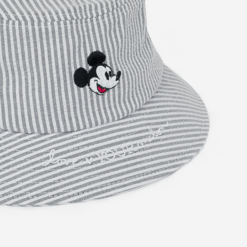 Mickey Mouse Black Seersucker Bucket Hat