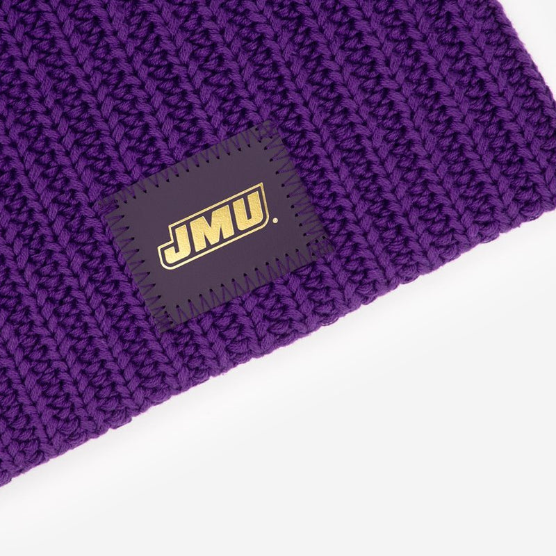 JMU Dukes Purple Gold Foil Beanie