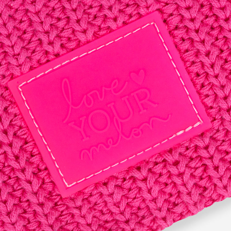 Neon Pink Jelly Patch Beanie