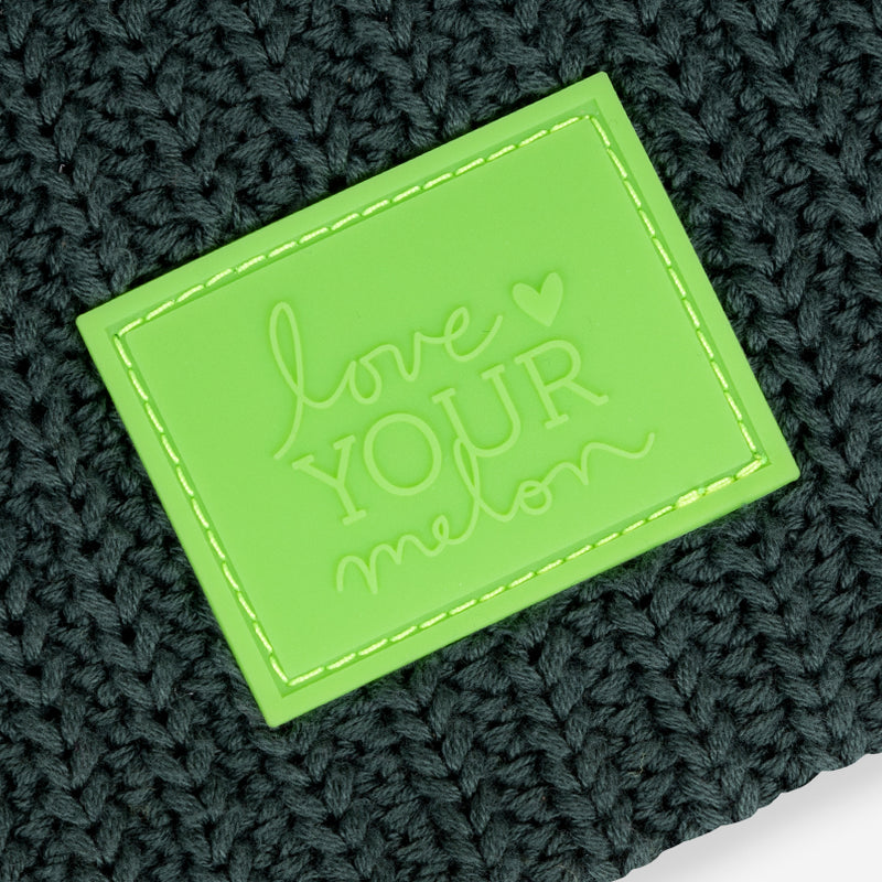 Hunter Green Neon Jelly Patch Beanie