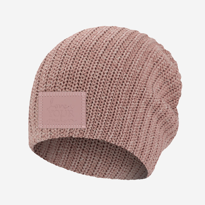Misty Rose and Natural Speckled Beanie