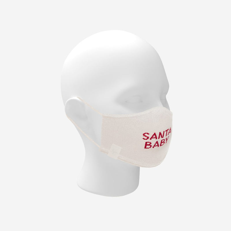 Santa Baby Natural and Red Seamless 3D Knit Face Mask