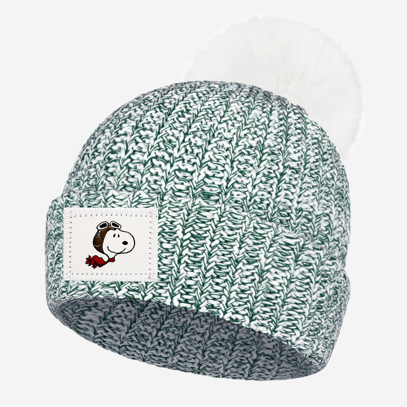 Snoopy Flying Ace Hunter Speckled Pom Beanie