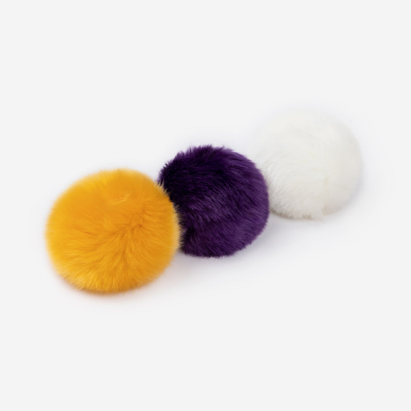 Rusty Yellow, Deep Purple, and White Pom Pack