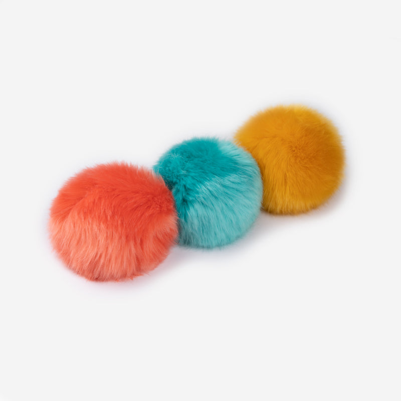 Coral, Neon Teal, and Rusty Yellow Pom Pack