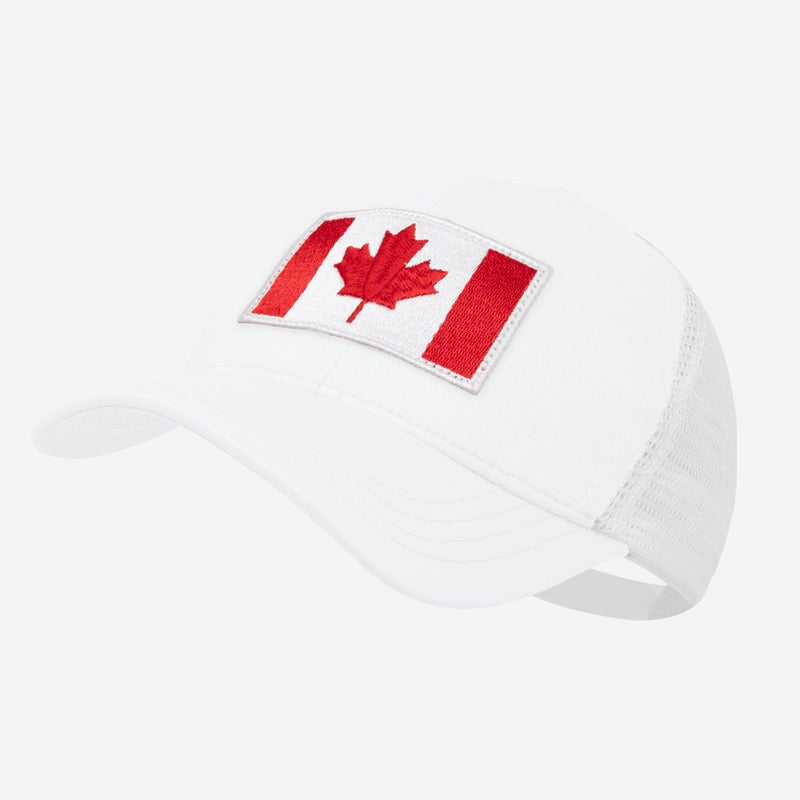 White Canadian Flag Mesh Cap