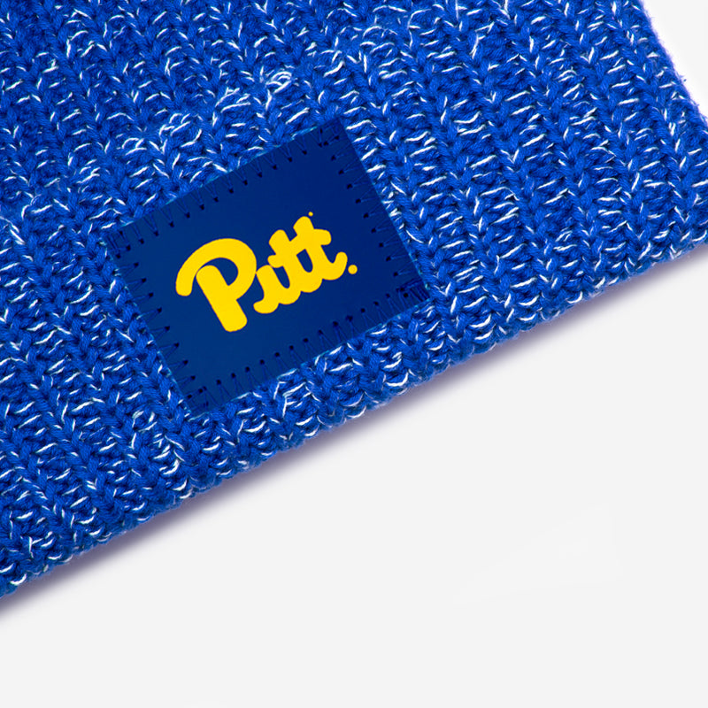 Pittsburgh Panthers Royal Blue and White Speckled Pom Beanie