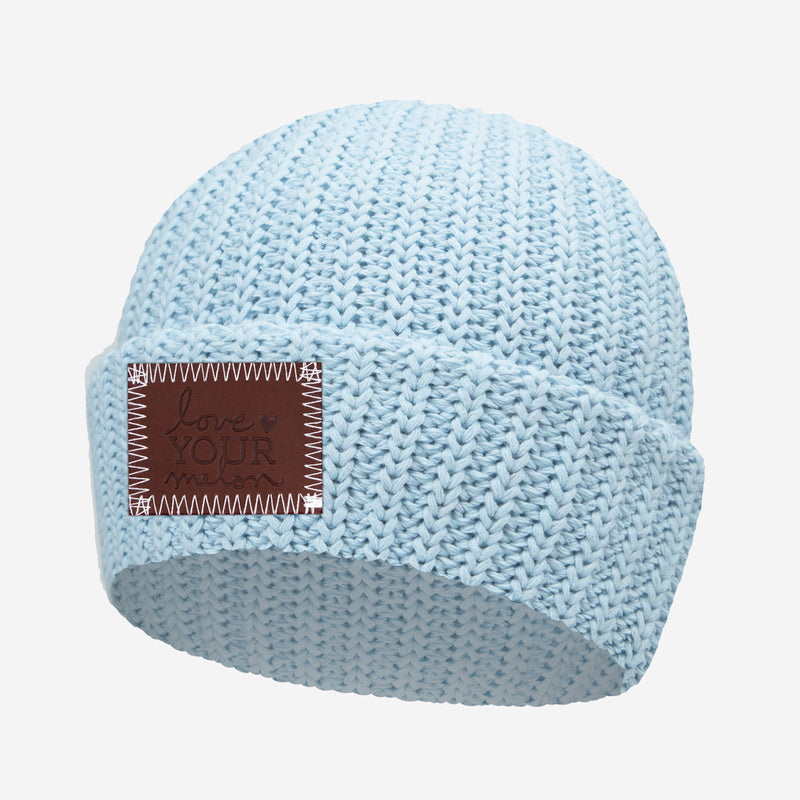 Blue Recycled Cotton Cuffed Beanie