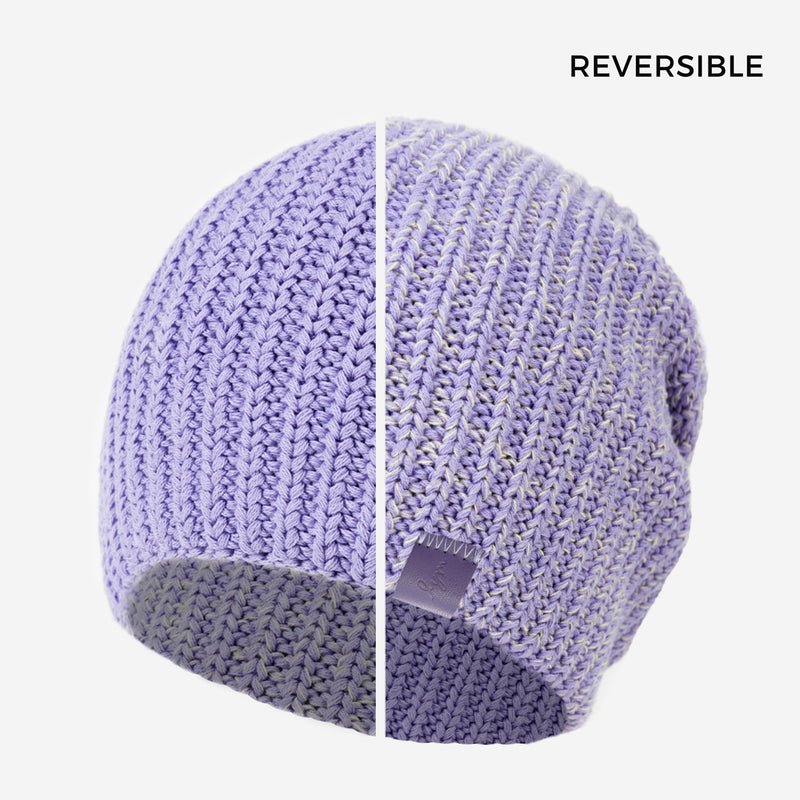 Light Purple and Butter Yellow Reversible Beanie