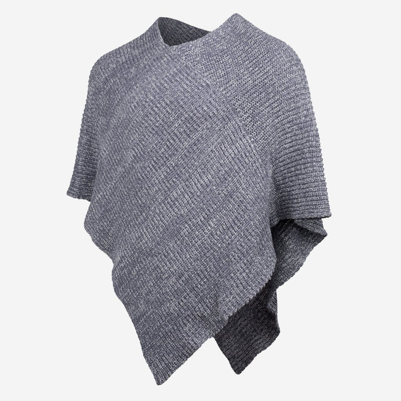 Light Charcoal and White Speckled Knit Shawl