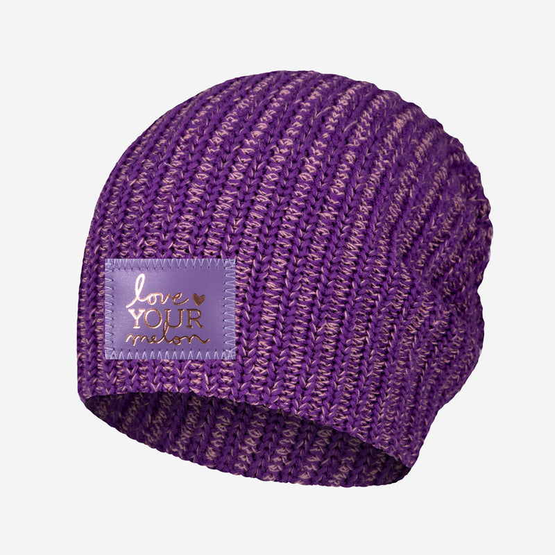 Purple and Pale Rose Speckled Beanie