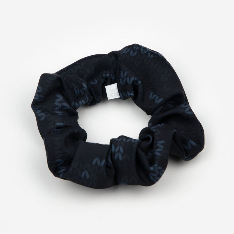 Black Knit Camo Scrunchie