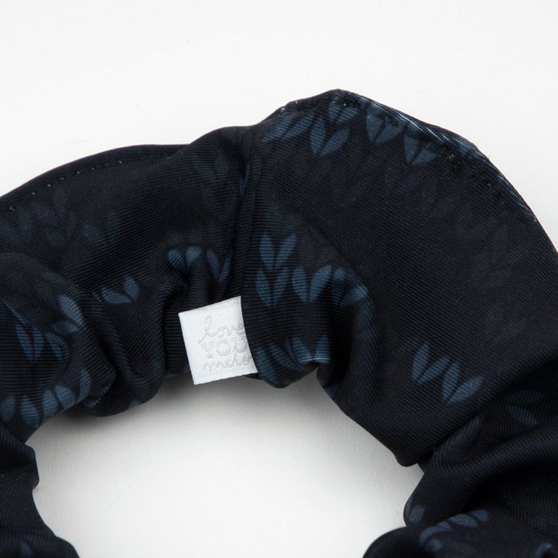 Black Knit Camo Scrunchie