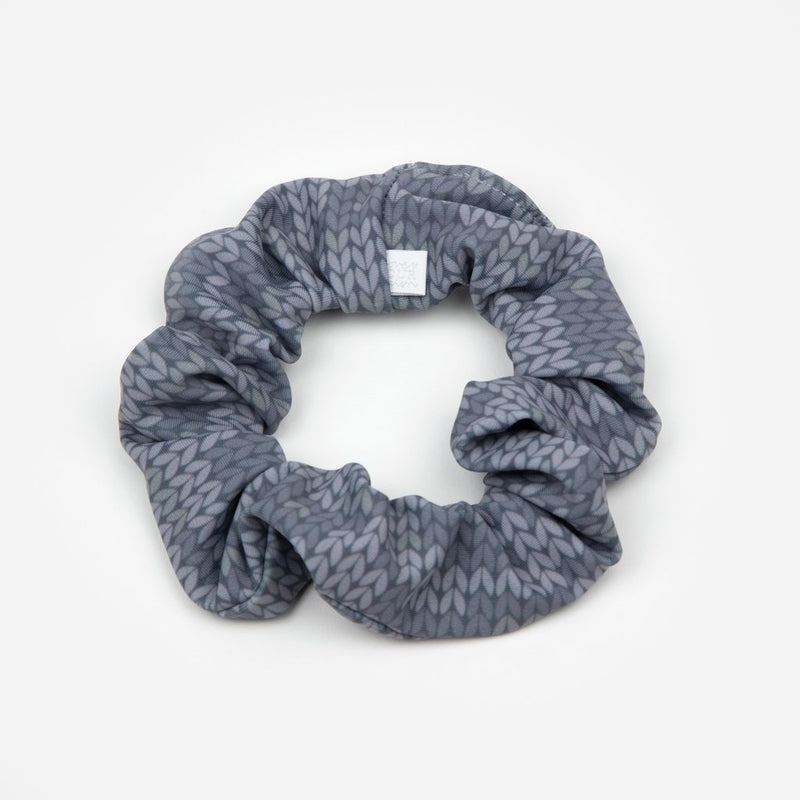 Gray Knit Camo Scrunchie