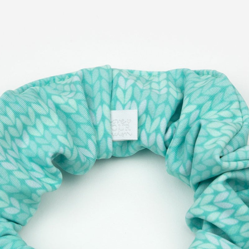 Seafoam Knit Camo Scrunchie