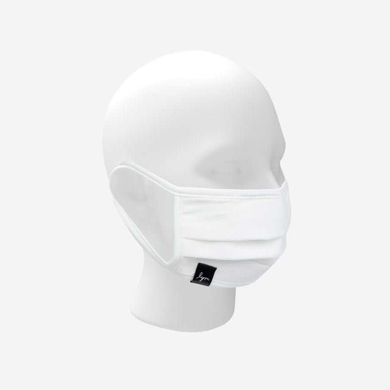 Adult White Pleated Cotton Face Mask with Nose Piece