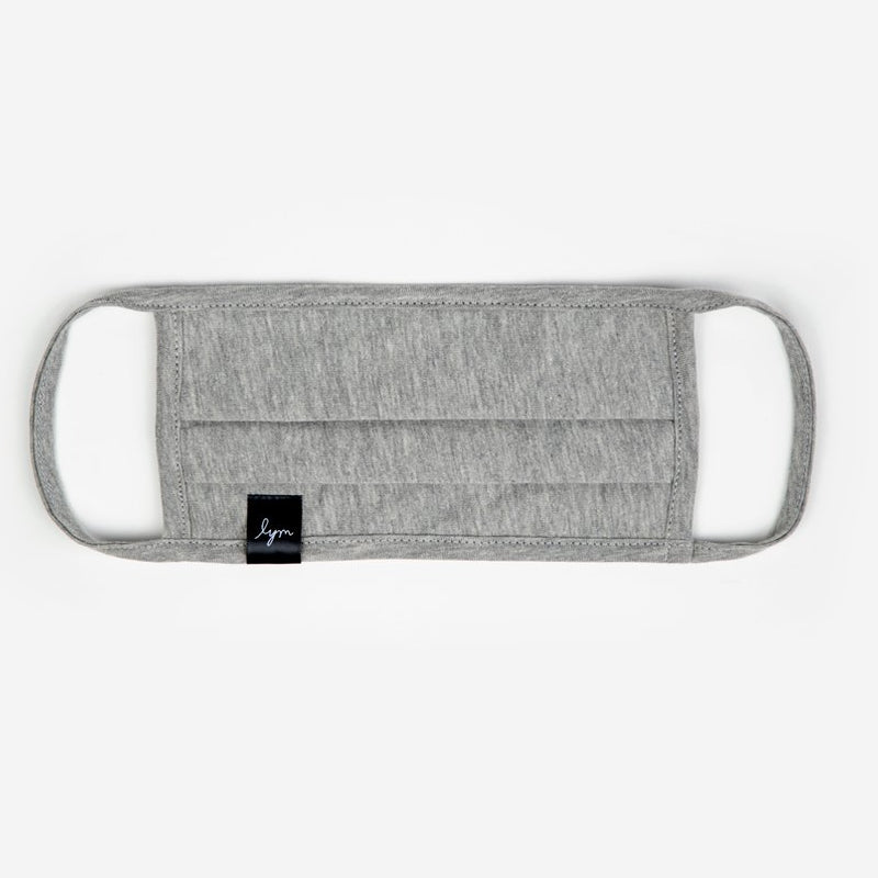 Adult Heather Gray Pleated Cotton Face Mask with Nose Piece