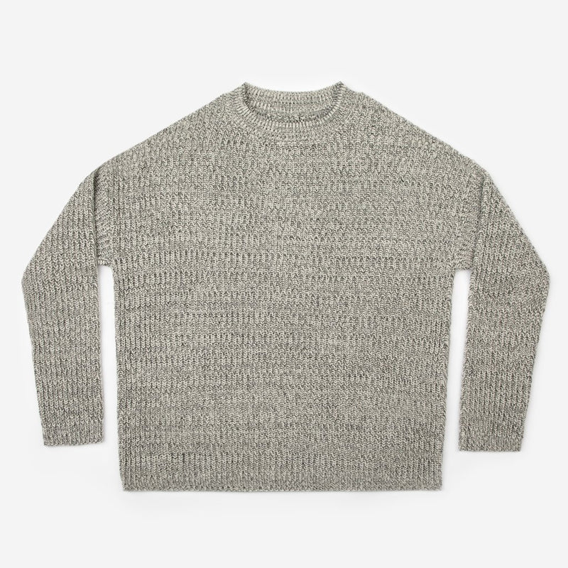 Black Speckled Knit Crewneck Sweater