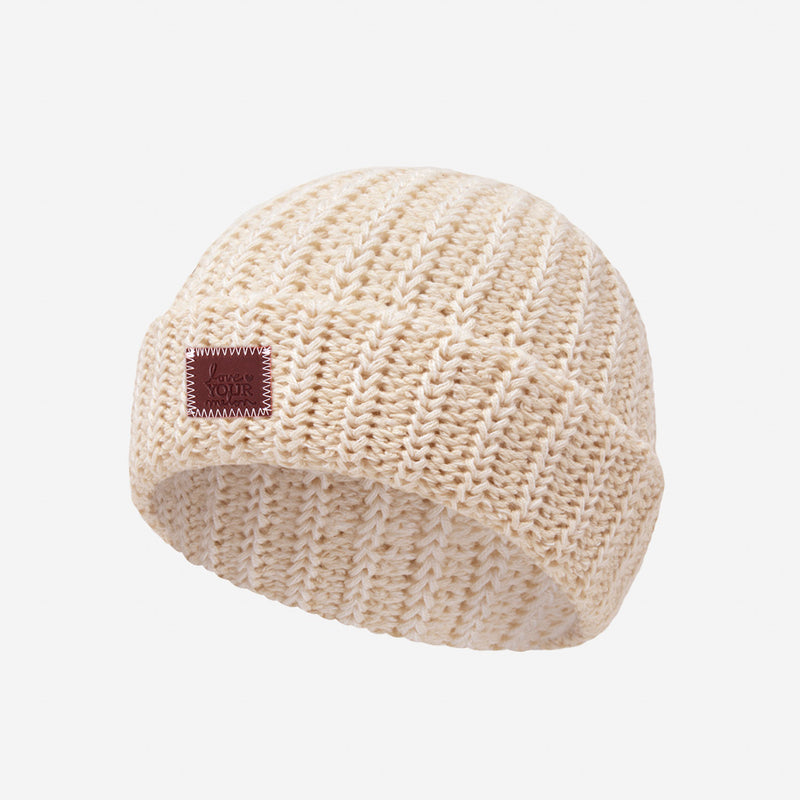 Toddler White Speckled Cuffed Beanie