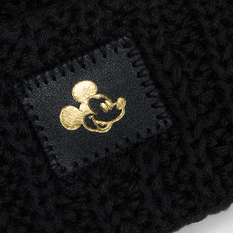 Mickey Mouse Toddler Black Double Pom Beanie