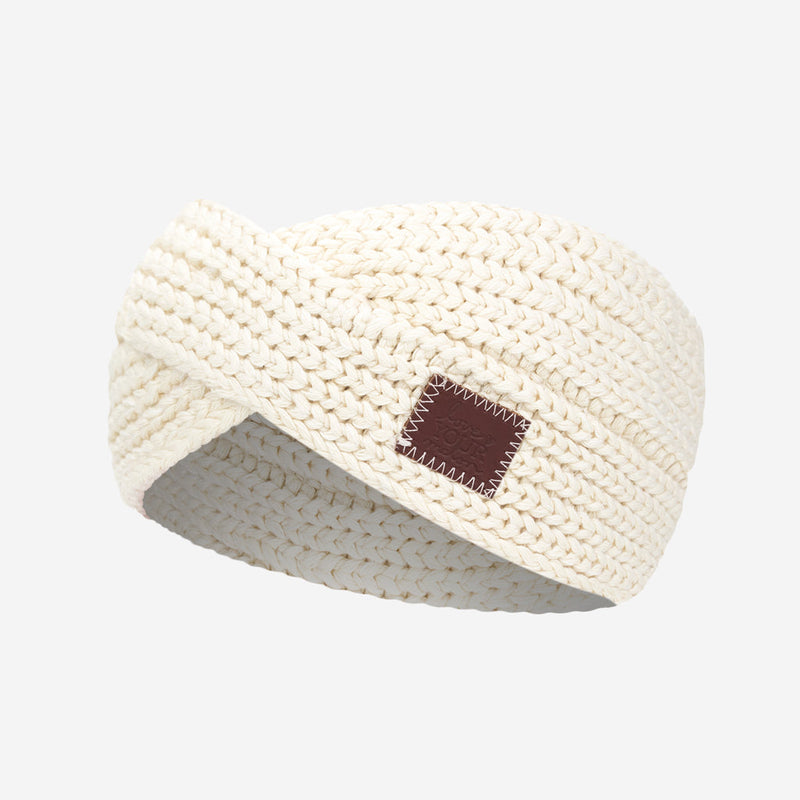 White Speckled Criss-Cross Knit Headband